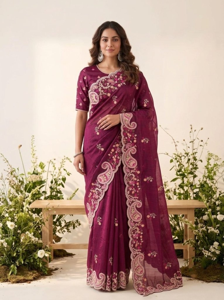Party & Wedding Wear Soft Space Silk Saree