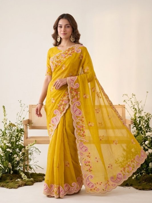 Party & Wedding Wear Soft  Space Silk Saree