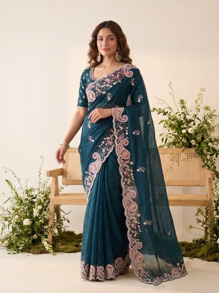 Party & Wedding Wear Soft Space Silk Saree