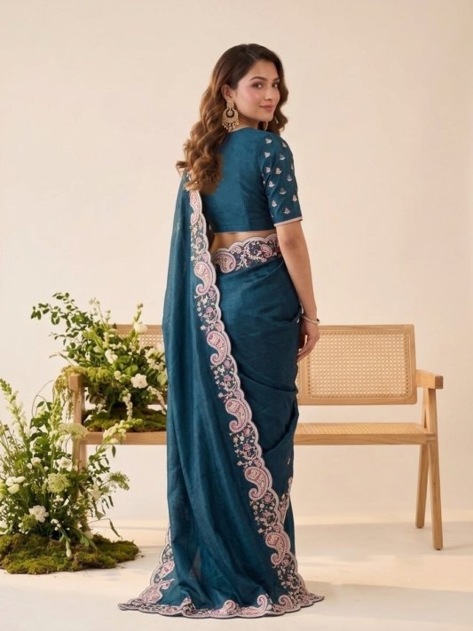 Party & Wedding Wear Soft Space Silk Saree
