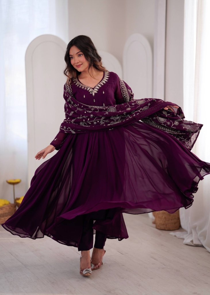 Elegant Sequence With Khatli Work Designer Three Piece Set Look Gorgeous