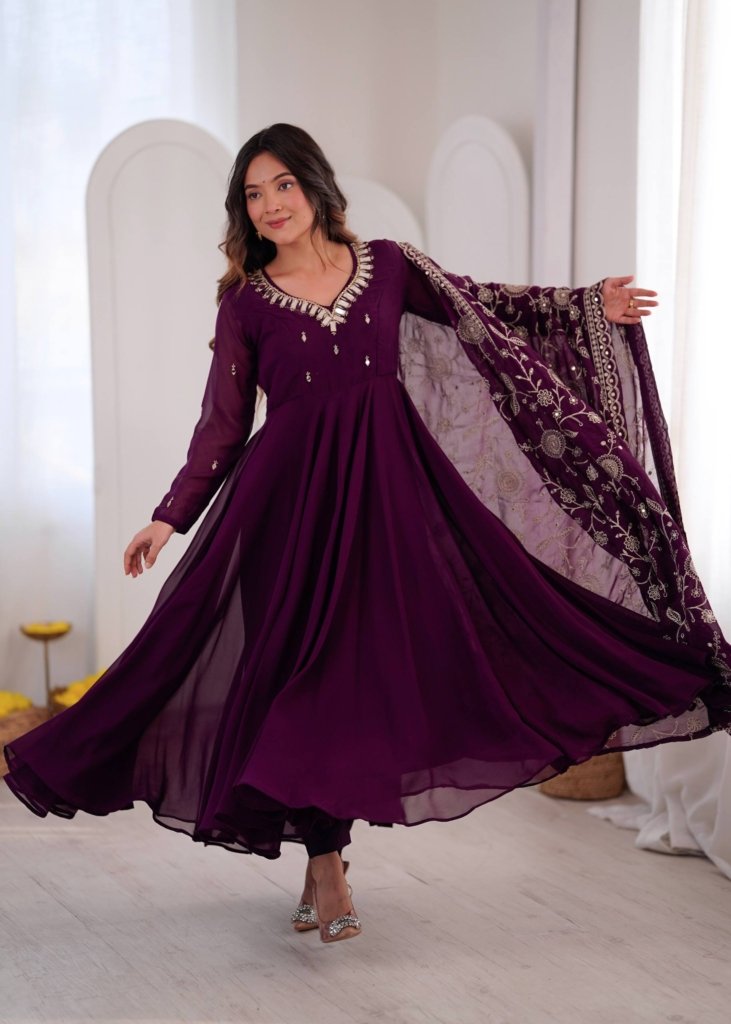 Elegant Sequence With Khatli Work Designer Three Piece Set Look Gorgeous
