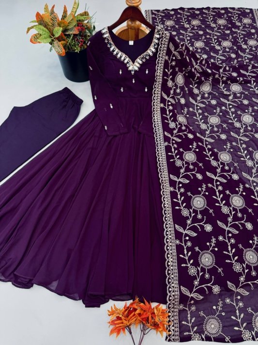 Elegant Sequence With Khatli Work Designer Three Piece Set Look Gorgeous – view 6