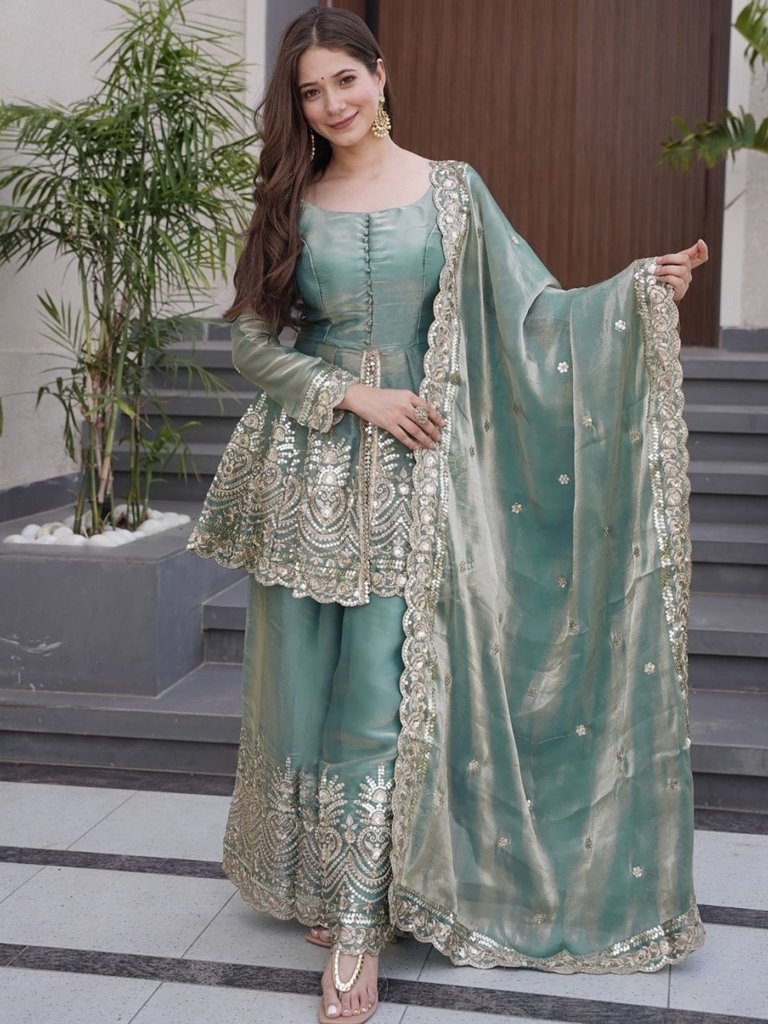 Women Fandy Sharara Dupatta Set