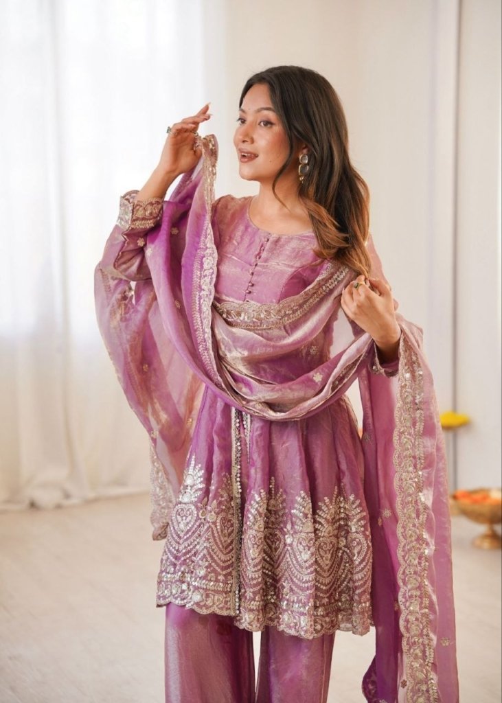 Women Fandy Sharara Dupatta Set