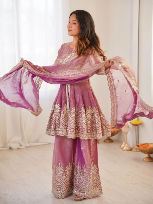 Women Fandy Sharara Dupatta Set