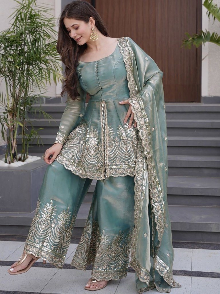 Women Fandy Sharara Dupatta Set