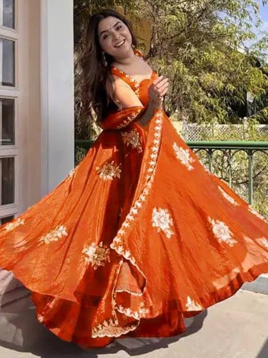 Anarkali Gown with Sequence Embroidery Sleeveless Maroon Silk – view 8