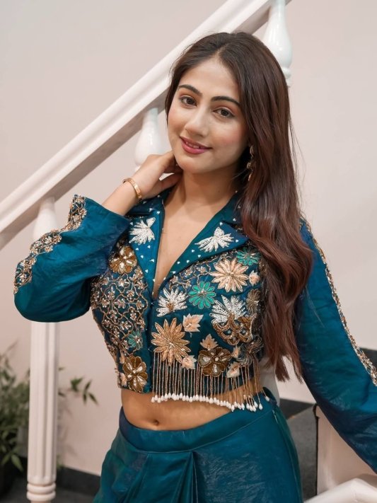 New Western Wear Two Piece Set Saree
