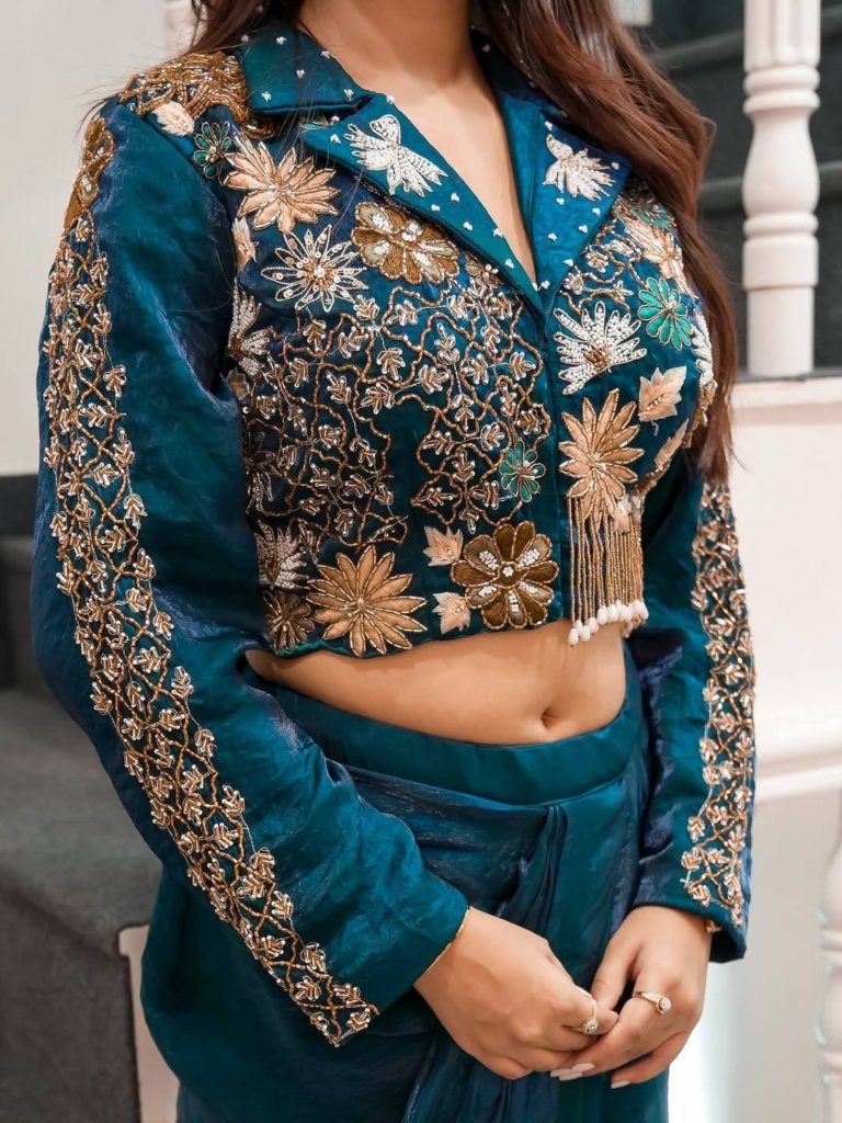 New Western Wear Two Piece Set Saree