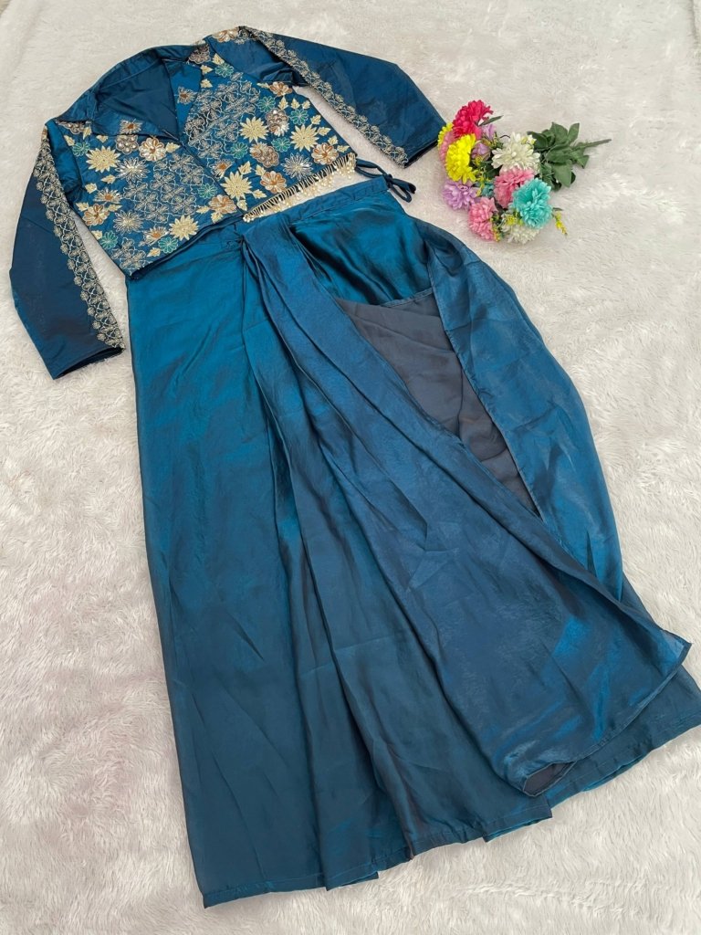 New Western Wear Two Piece Set Saree