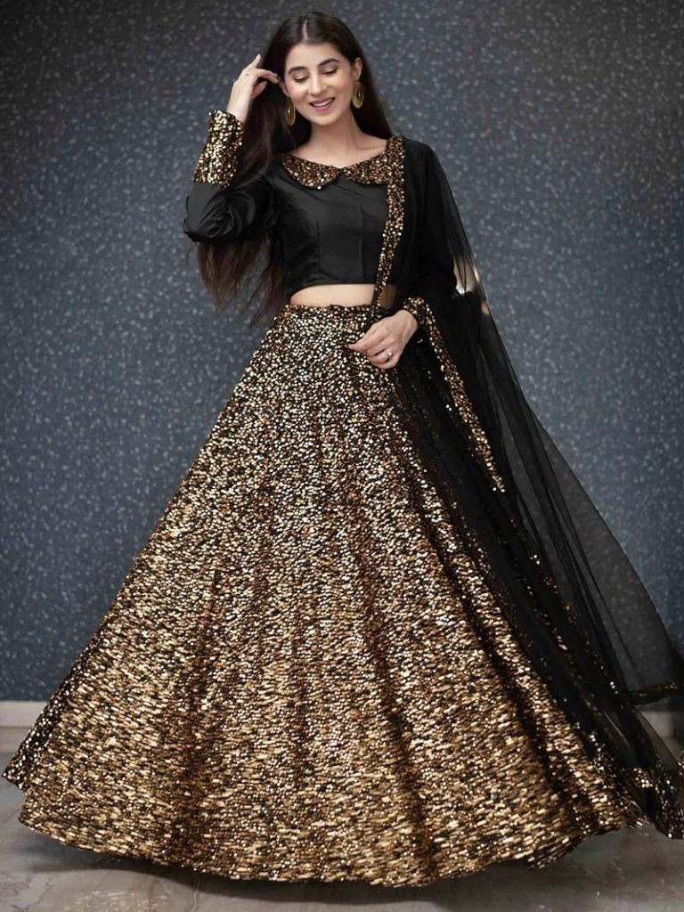 Party Wear Black Lehenga Choli