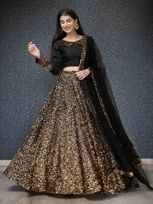 Party Wear Black Lehenga Choli