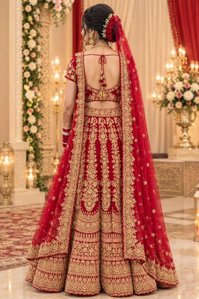 Stylish Red Colour Bridal Lehenga