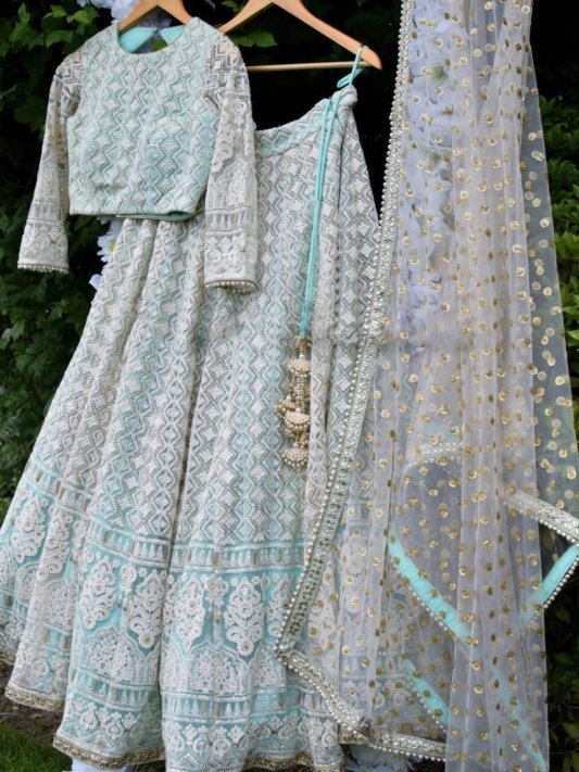 Premium Blue Designer Lehenga Choli Elegant Dupatta for Wedding & Party Wear – view 9