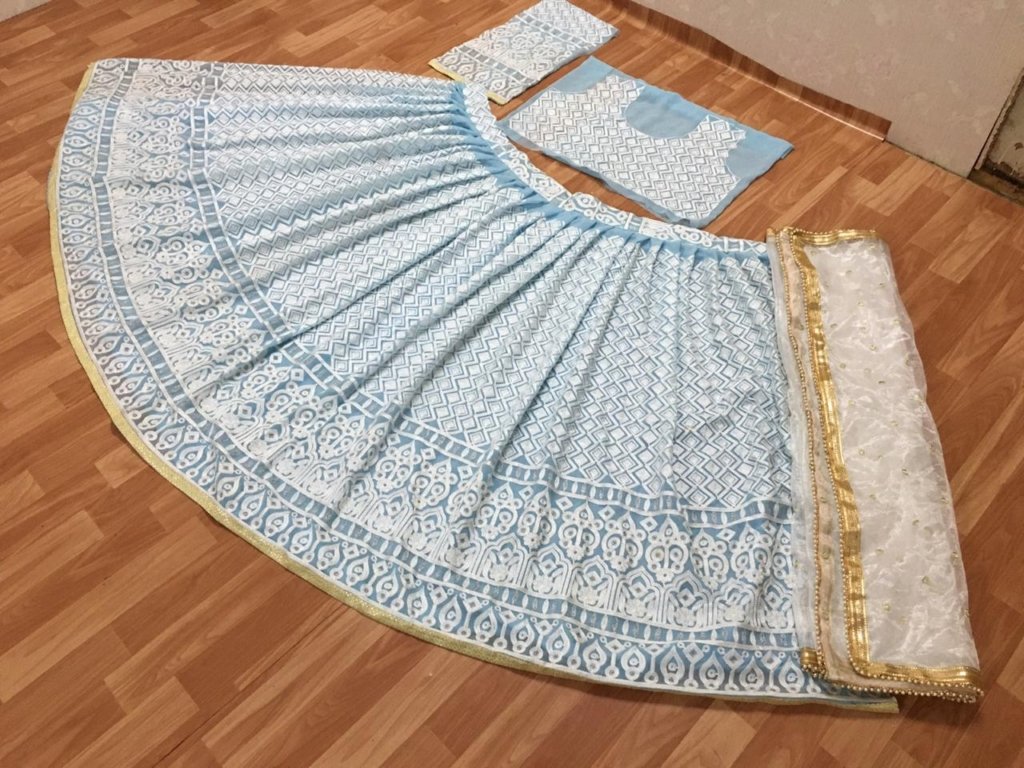Premium Blue Designer Lehenga Choli Elegant Dupatta for Wedding & Party Wear