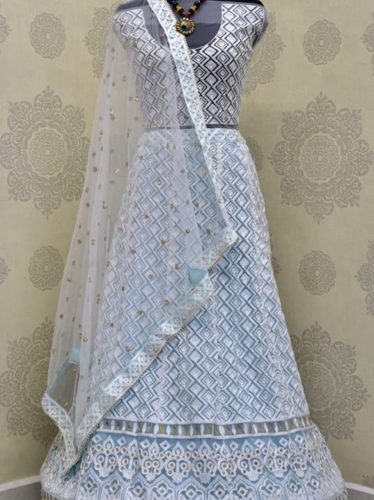 Premium Blue Designer Lehenga Choli Elegant Dupatta for Wedding & Party Wear – view 7