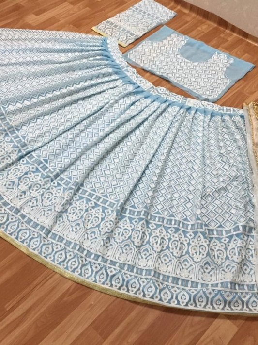 Premium Blue Designer Lehenga Choli Elegant Dupatta for Wedding & Party Wear – view 6