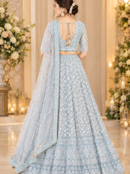 Premium Blue Designer Lehenga Choli Elegant Dupatta for Wedding & Party Wear