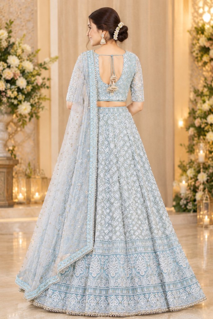 Premium Blue Designer Lehenga Choli Elegant Dupatta for Wedding & Party Wear