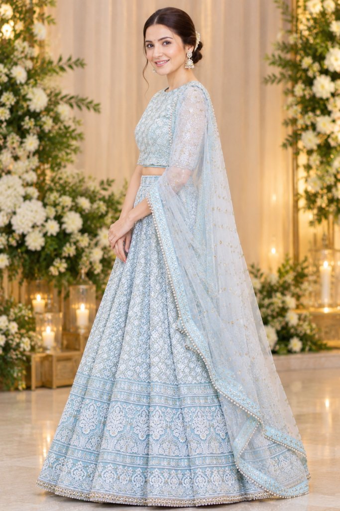 Premium Blue Designer Lehenga Choli Elegant Dupatta for Wedding & Party Wear