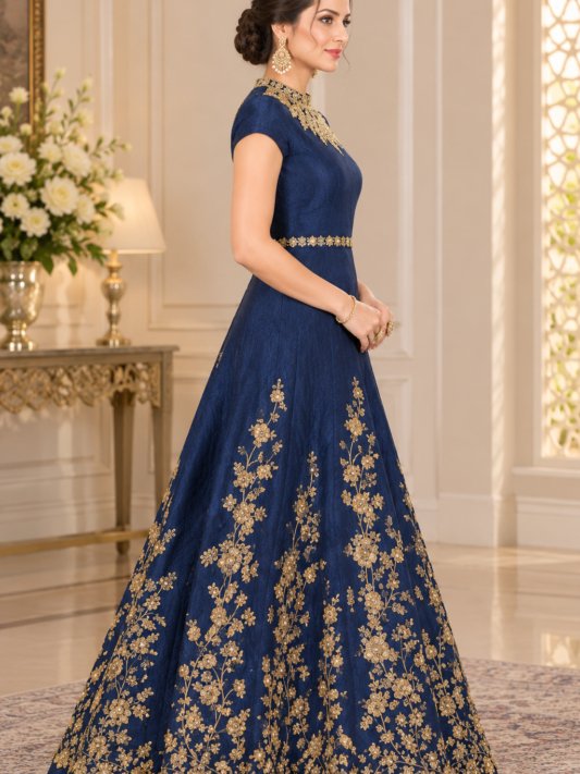 Art Silk Embroidered Work Desinger Anarkali Suit