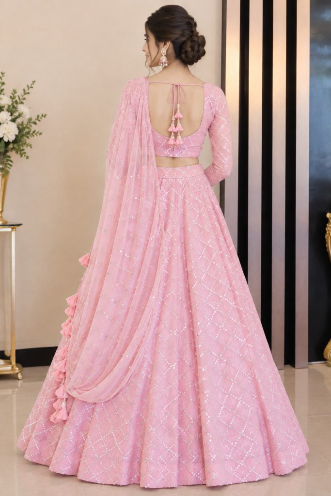 Pink Designer Lehenga Saree – A Perfect Blend of Grace & Glamour