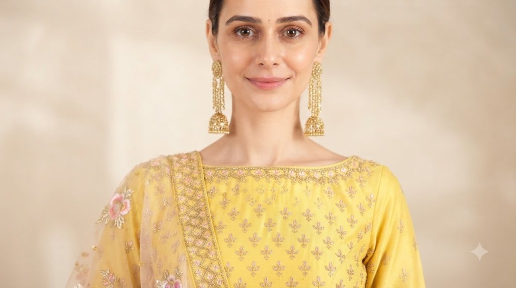Haldi Rasam Lehenga Set With Zardosi Sequins Choli And Dupatta