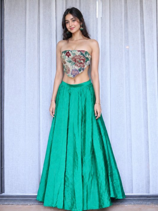 Emerald Premium Green Lehenga Set