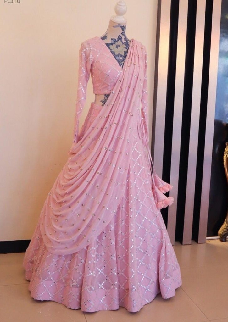 Pink Designer Lehenga Saree – A Perfect Blend of Grace & Glamour