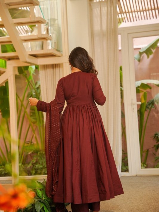 Women Silk Blend Kurta Palazzo Dupatta Set