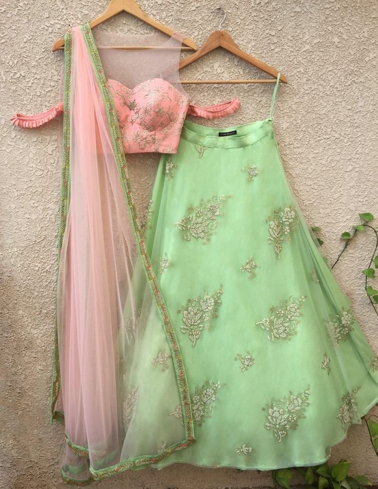 Pista Green Wedding & Party Designer Net Sequence Work Lehenga Choli