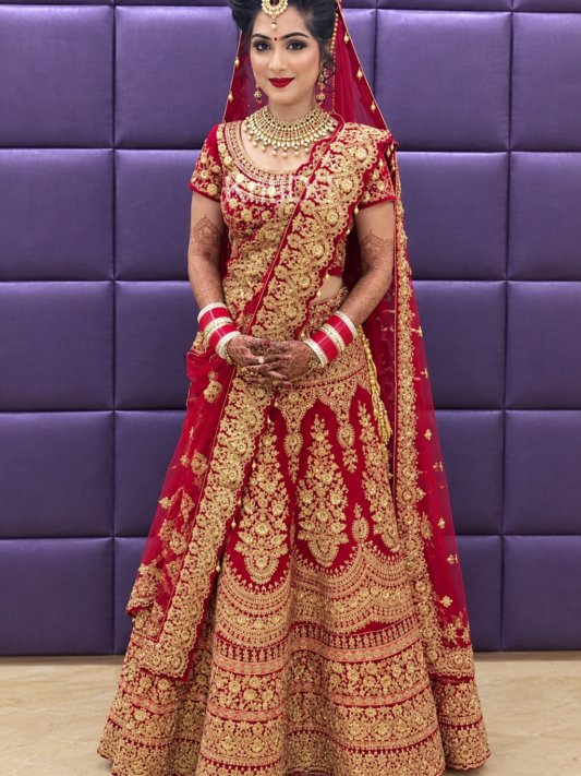Stylish Red Colour Bridal Lehenga – view 7
