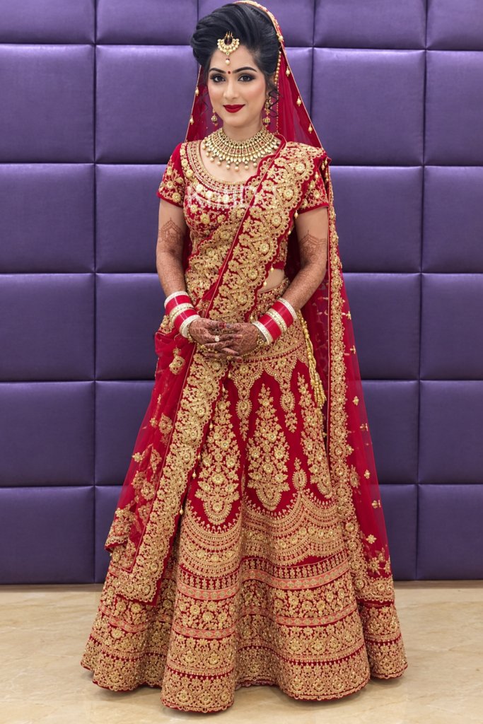 Stylish Red Colour Bridal Lehenga