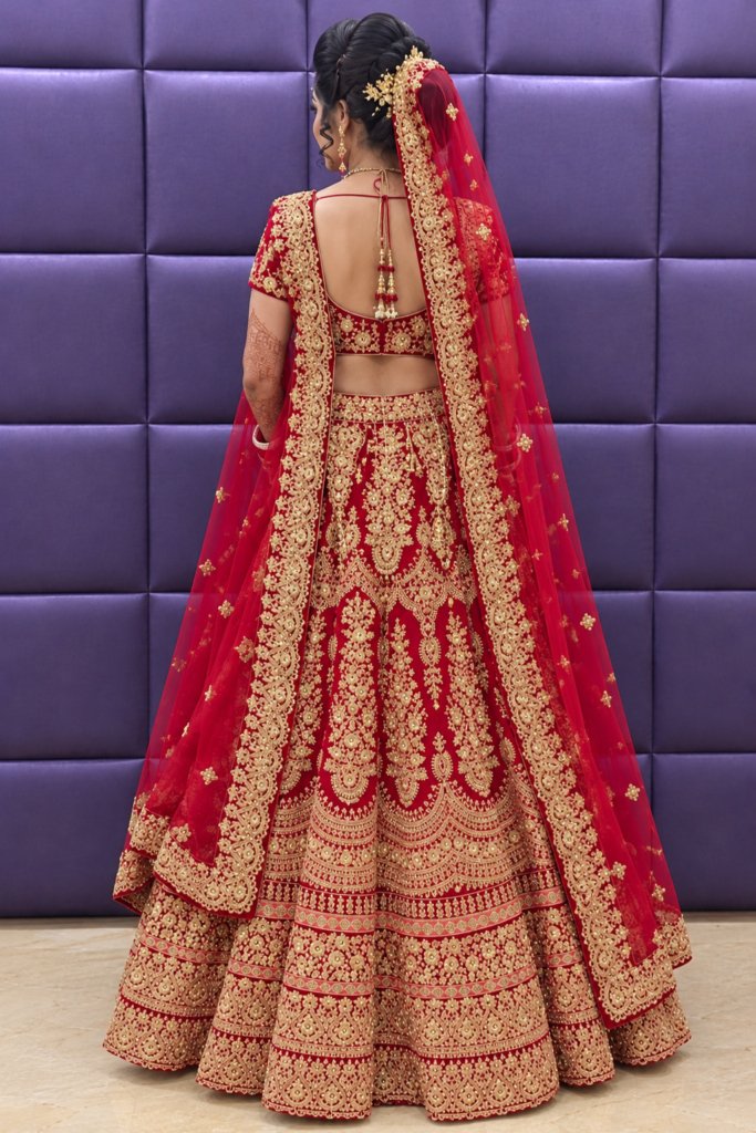 Stylish Red Colour Bridal Lehenga