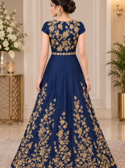 Art Silk Embroidered Work Desinger Anarkali Suit