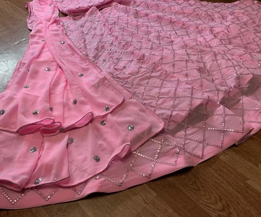 Pink Designer Lehenga Saree – A Perfect Blend of Grace & Glamour