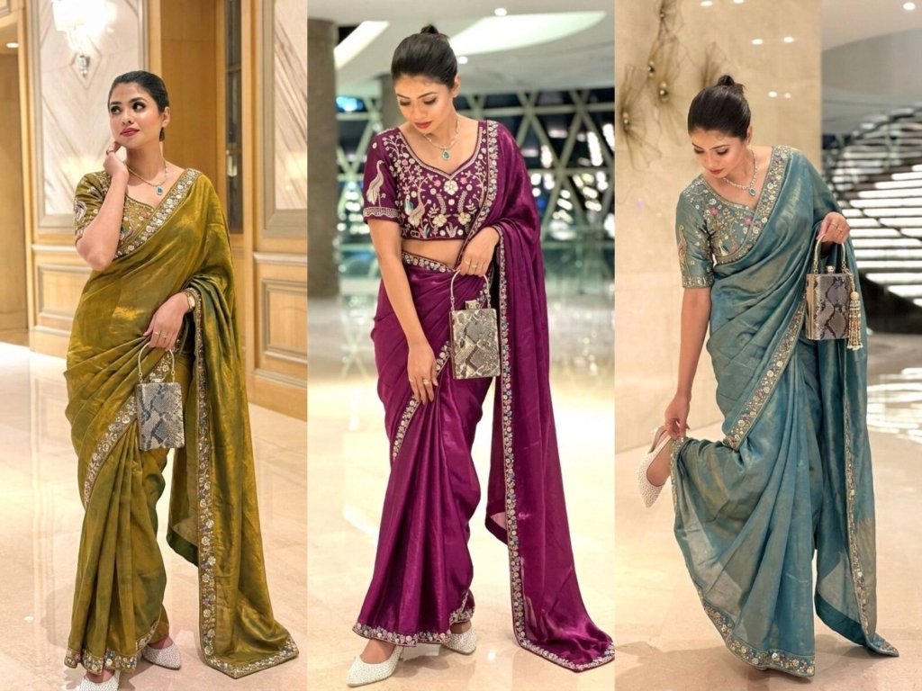 Party Wear Fendy Satin Silk Saree