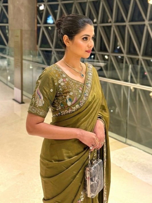 Party Wear Fendy Satin Silk Saree – view 11