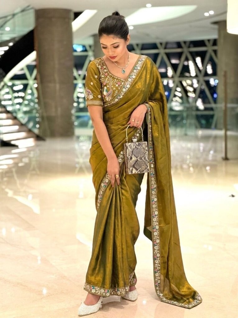Party Wear Fendy Satin Silk Saree