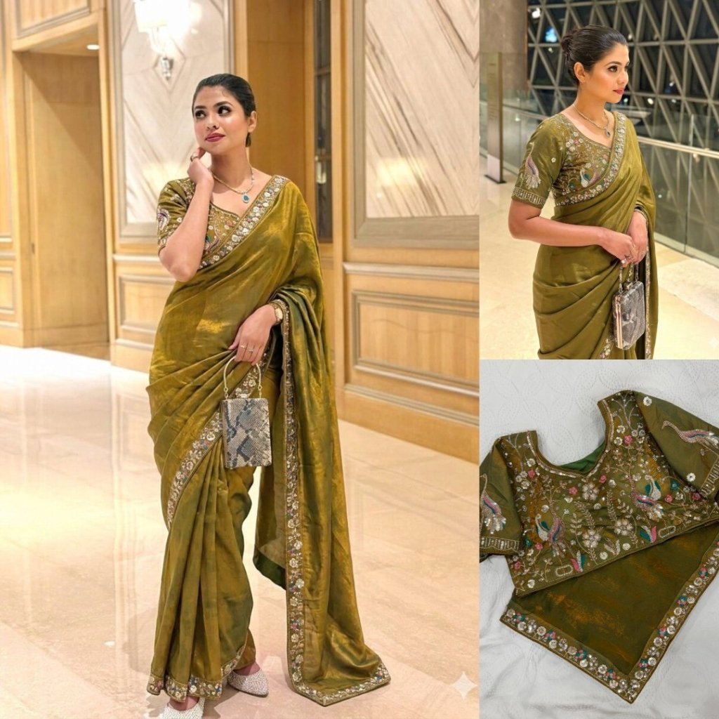 Party Wear Fendy Satin Silk Saree