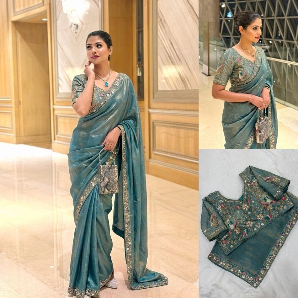 Party Wear Fendy Satin Silk Saree