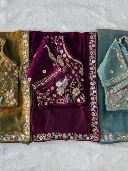 Party Wear Fendy Satin Silk Saree – view 17