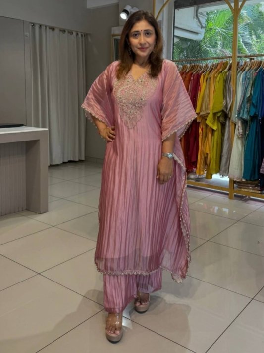 Plazo Wear Salsa Crush Silk Kaftan