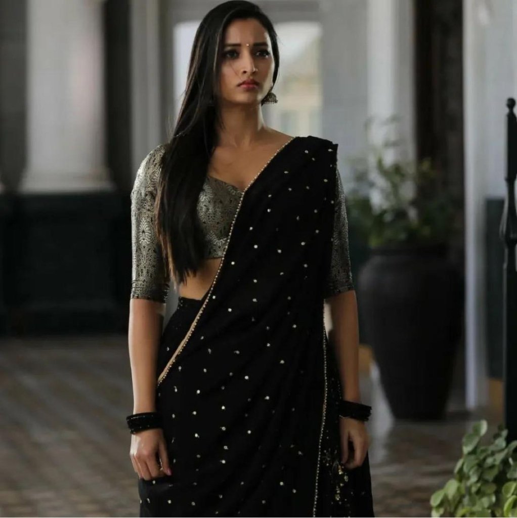 Embroidered Mirror Work Semi-Stitched Lehenga & Unstitched Blouse Tassels