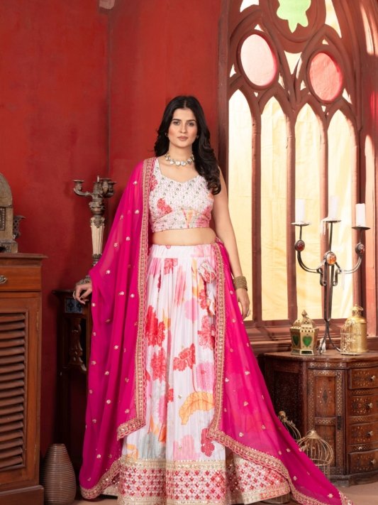 Premium Pink Lehenga Choli Set with Dupatta