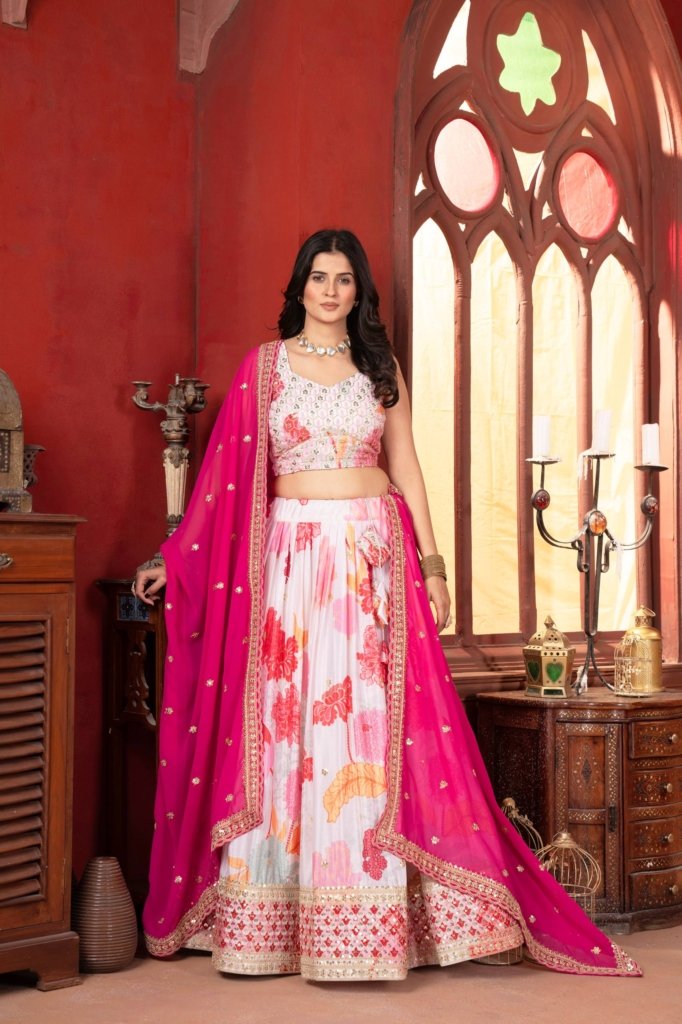 Premium Pink Lehenga Choli Set with Dupatta