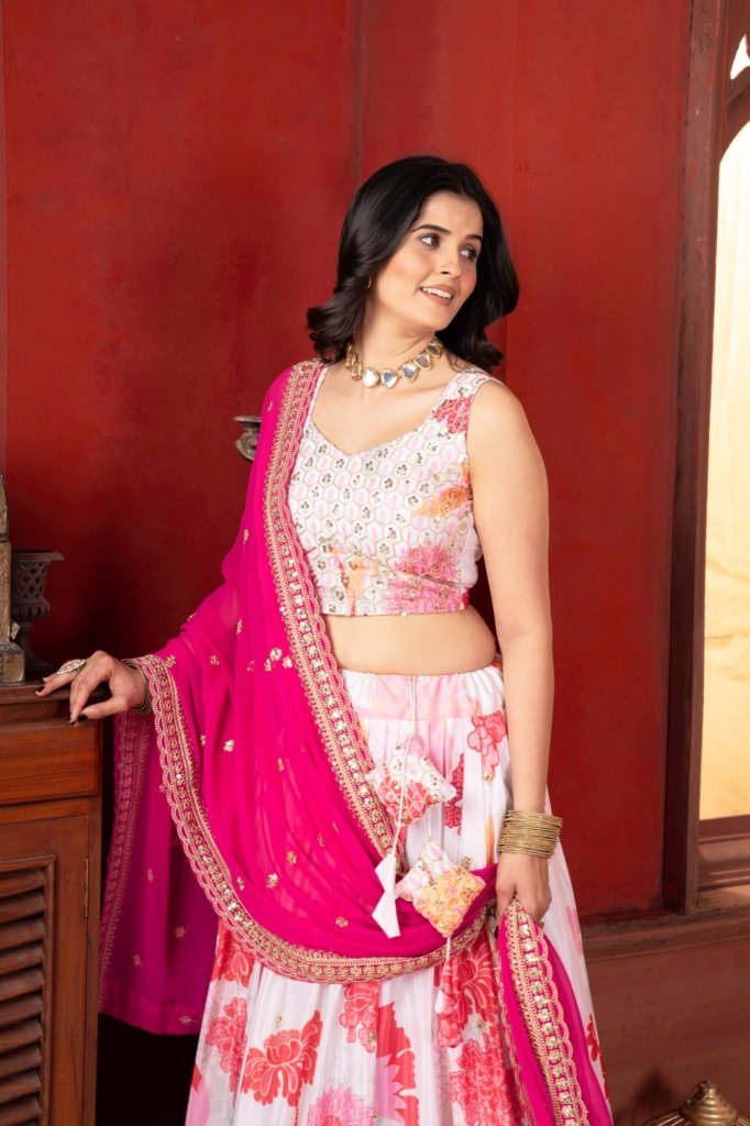 Premium Pink Lehenga Choli Set with Dupatta