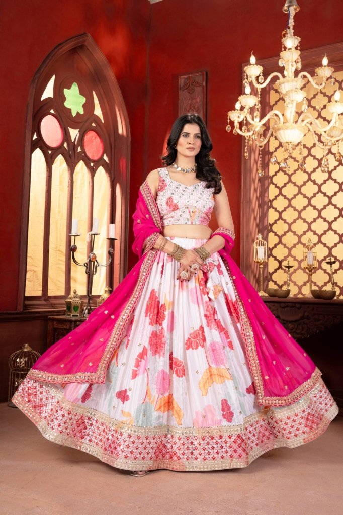 Premium Pink Lehenga Choli Set with Dupatta
