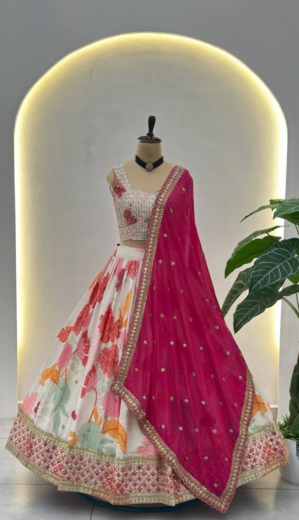 Premium Pink Lehenga Choli Set with Dupatta